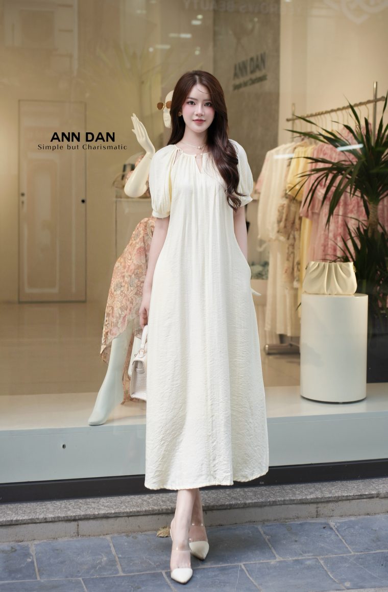 Đầm đũi xước cổ vòng 15