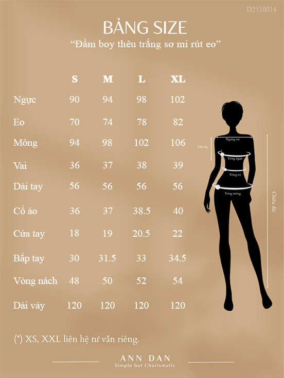 Đầm boy thêu trắng sơ mi rút eo