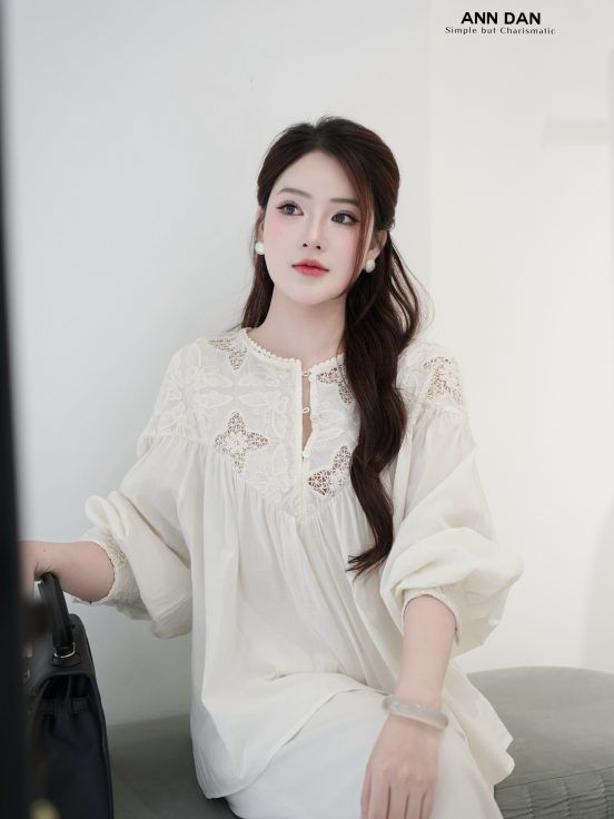 So mi babydoll dài ren ngực