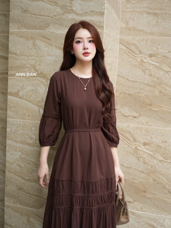 Đầm tole nâu 1