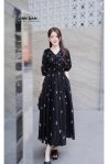 Boy thêu đen cổ tim bèo - XL
