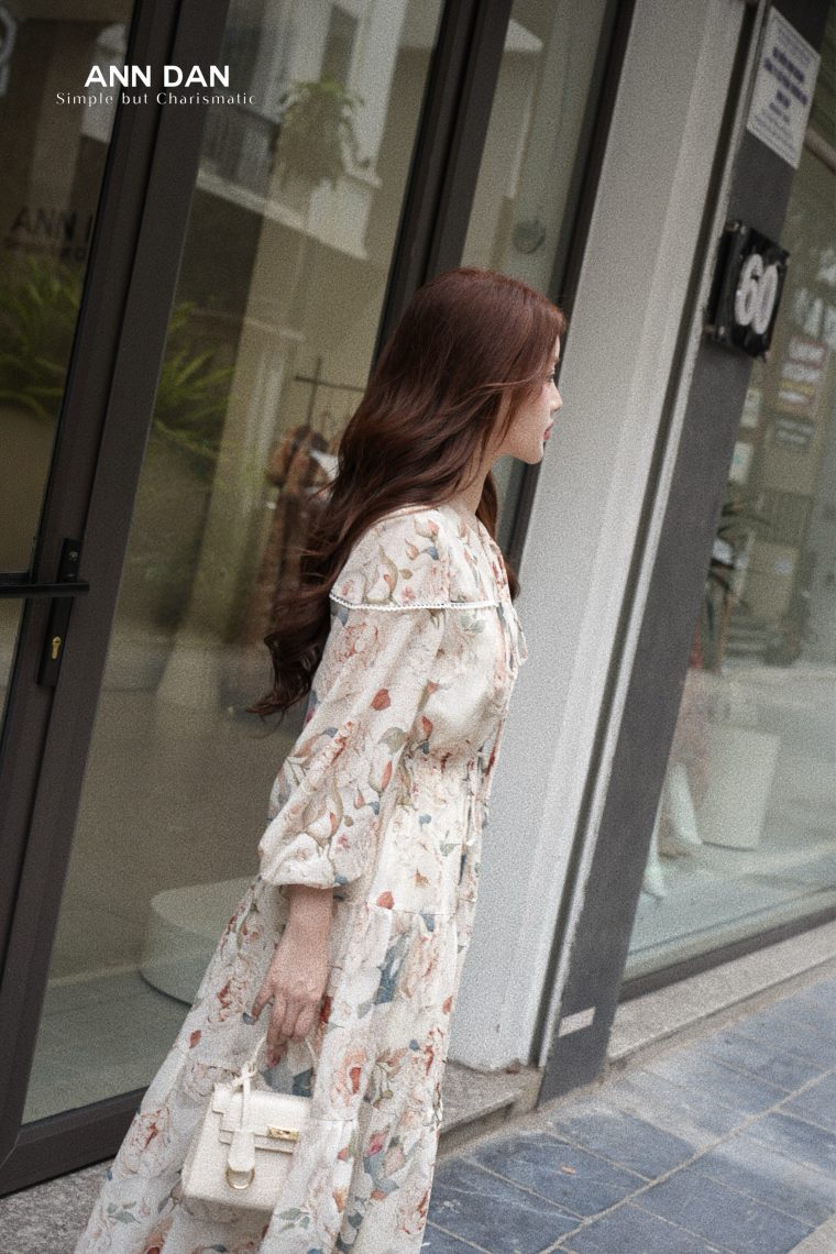 Đầm silk hoa vàng 3 dây sf
