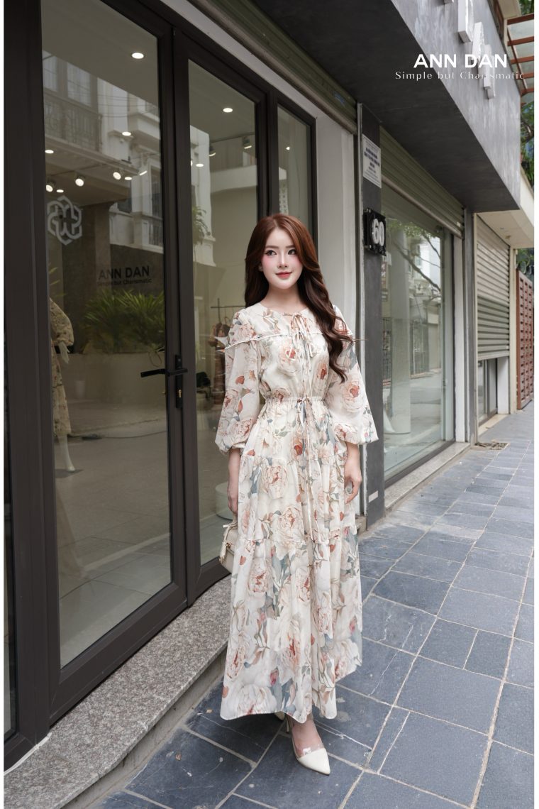 Đầm silk hoa vàng 3 dây 2
