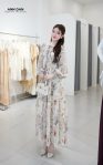Đầm silk hoa vàng 3 dây 65