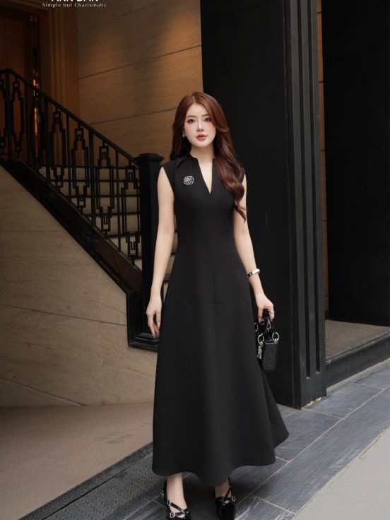 Đầm tuyết mưa đen cổ tim 21
