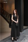 Đầm tuyết mưa đen cổ tim dc