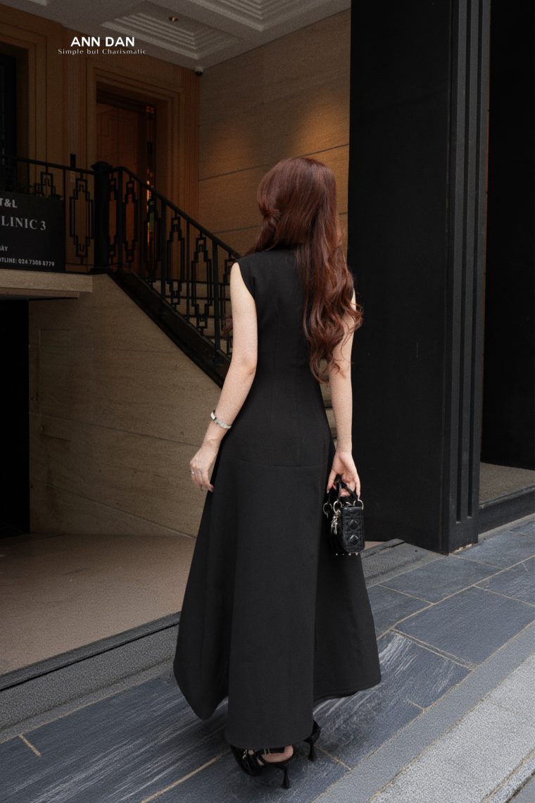 Đầm tuyết mưa đen cổ tim ư2