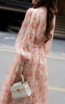 Đầm lụa tơ xước nhún cổ chun eo hoa cúc 4