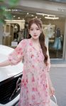 Silk Nhật hồng phai phối ren cúc ngọc6