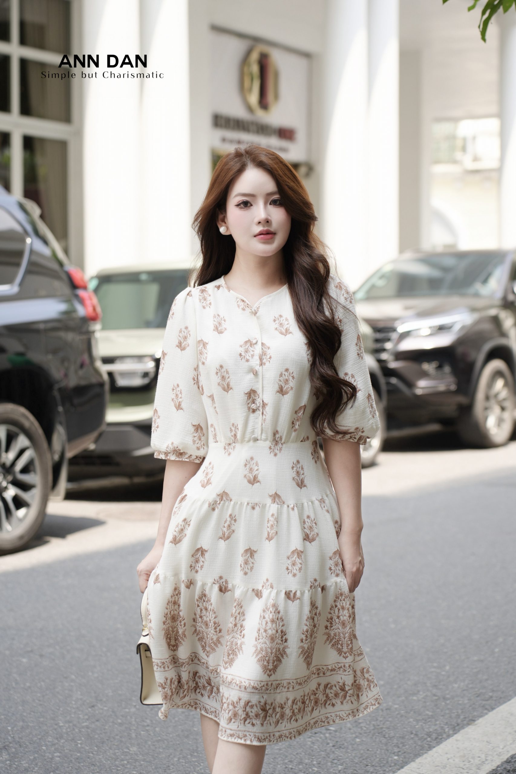Đầm đũi Hàn in hoa cúc bọc