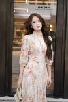 Đầm silk Nhật mịn nẹp ren cúc bọcr5