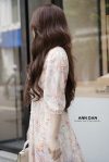 Đầm silk Nhật mịn nẹp ren cúc bọc 5