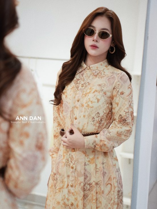 Đầm somi hoa vàng