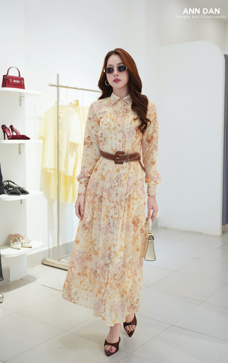 Đầm somi hoa vàng 1