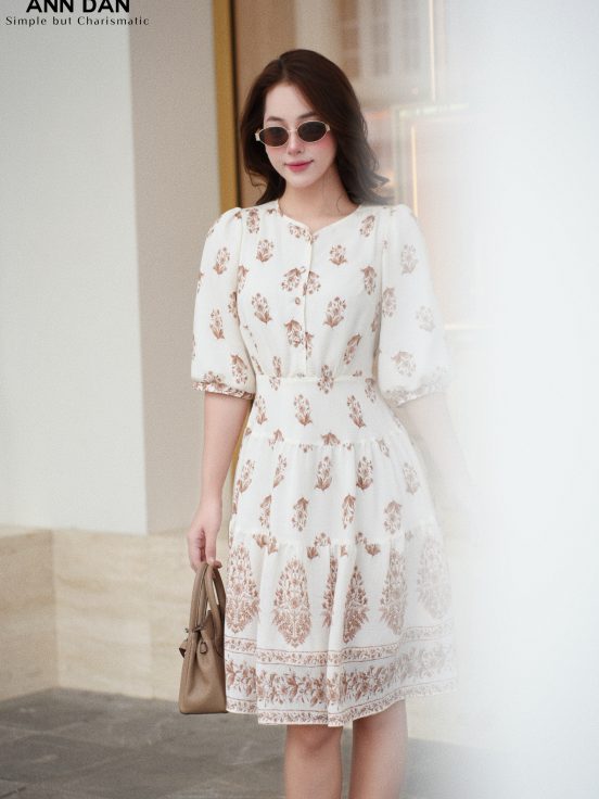 Đầm đũi Hàn in hoa cúc bọc - XXL