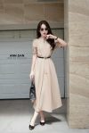 Đầm chéo ý khóa cổ V