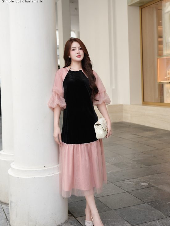 Đầm nhung phối tutu hồng ư