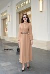 Đầm chifon Nhật cúc đồng ly ngực cổ bẻ 2